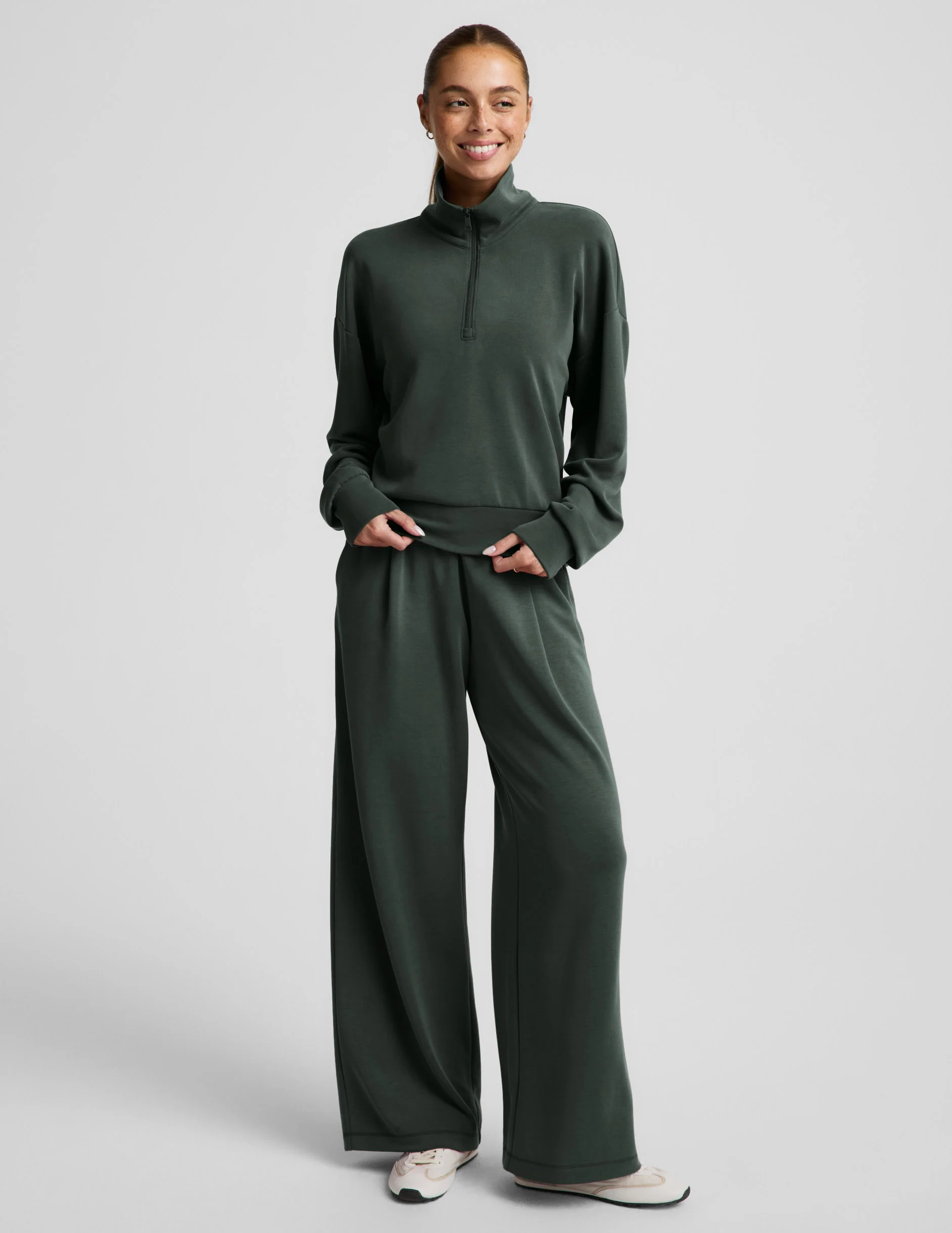 Luxe Sandwash Half Zip Pullover